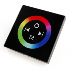Sterownik RGB dotykowy naścienny czarny 12V/24V
