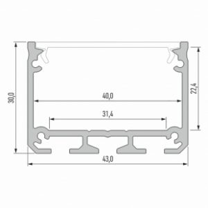 Profil LED nawierzchniowy ILEDO biały lakierowany 1 m