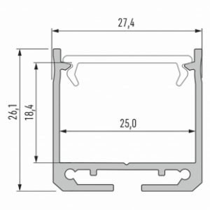 Profil LED nawierzchniowy DILEDA biały lakierowany 2 m