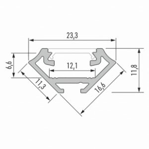 Profil LED kątowy typ C surowy 1 m