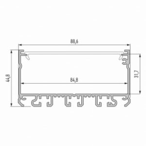 Profil LED szeroki nawierz. LARGO srebrny anodowany 2 m