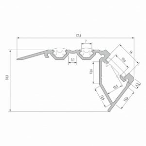 Profil LED schodowy SCALA czarny anodowany 1 m