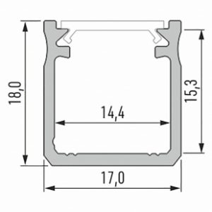 Profil LED nawierzchniowy typ Y srebrny anodowany 1 m