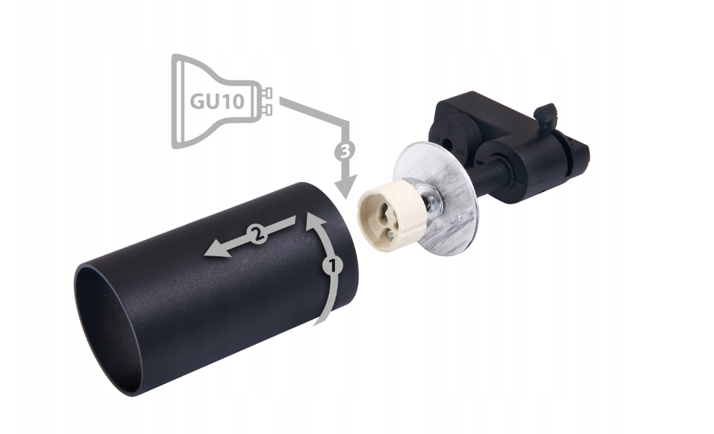 Zestaw Premium: Szyna 1m + 3 reflektory GU10 - czarny