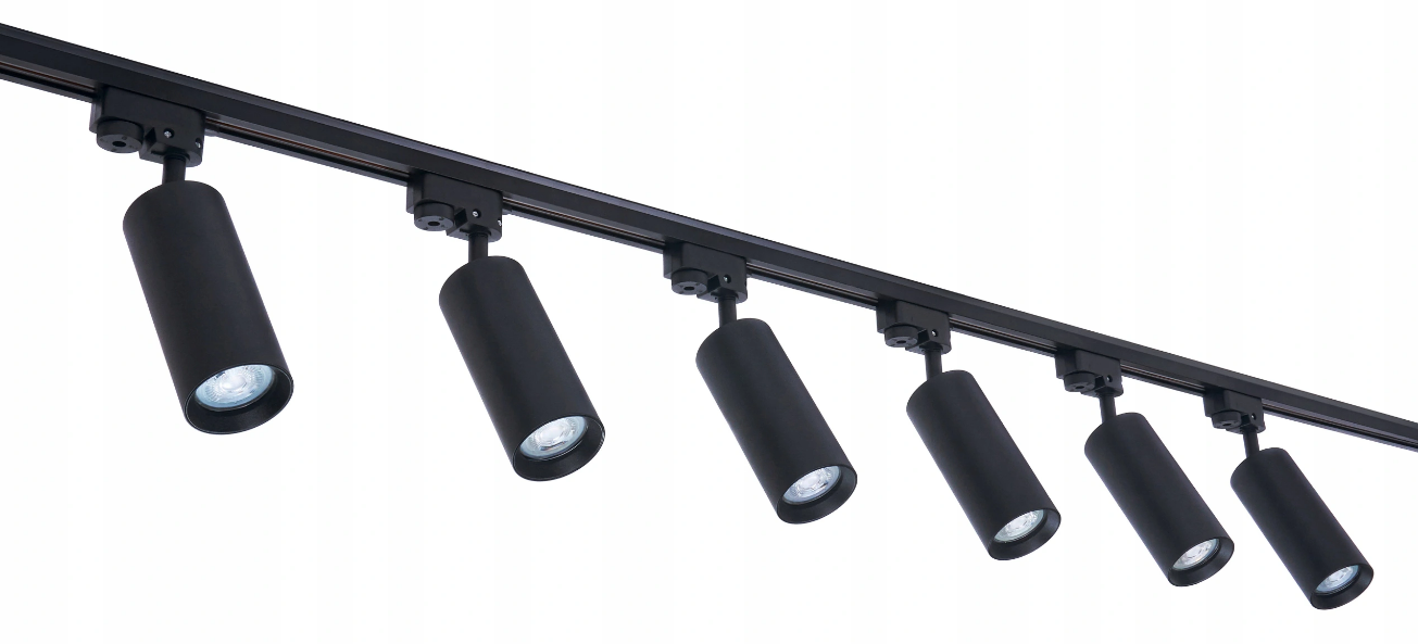 Szyna 2m czarna z 6 reflektorami LED GU10 Maxi