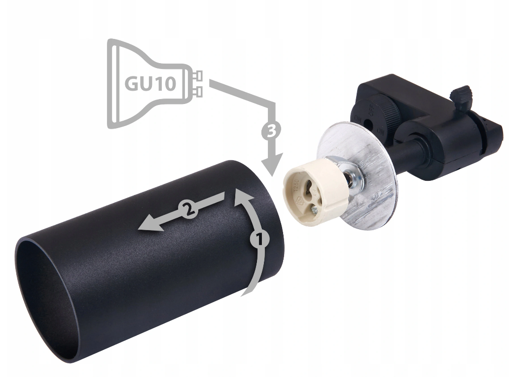 Reflektor szynowy GU10 100x55mm Premium biały