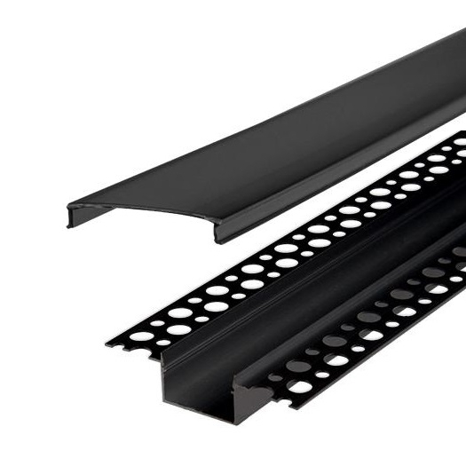 Profil LED  wpuszczany GK Czarny karton-gips + klosz 2m