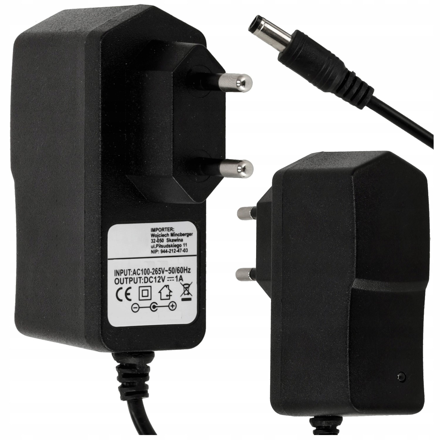 Zasilacz LED wtyczkowy 12V 12W 1A