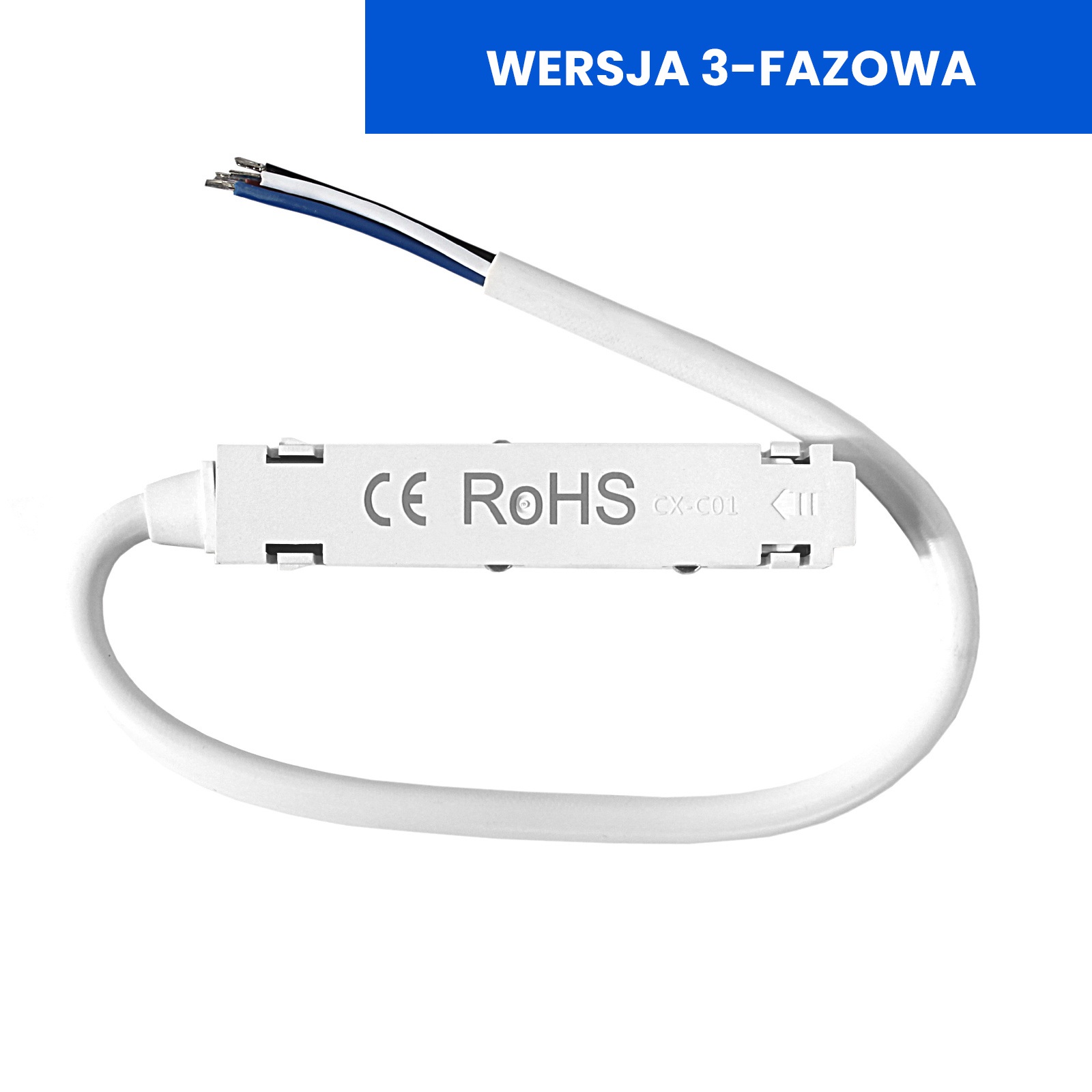 Przewód zasilający do szyn magnetycznych 3-fazy Biały Przewód zasilający do szyn magnetycznych 3-fazy Biały