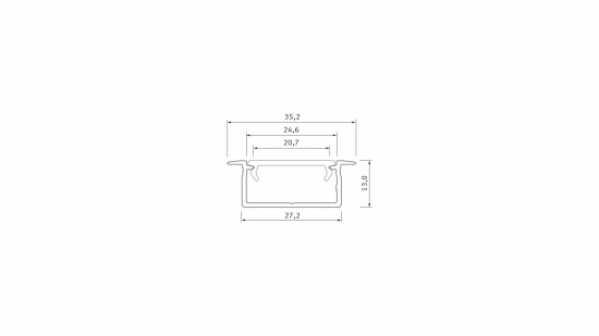 Profil LED wpuszczany GEMI surowy 1 m