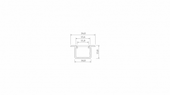 Profil LED typ U surowy 3 m – zestaw 10 sztuk