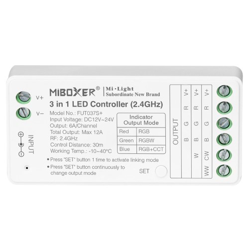 Sterownik LED Mi-Light FUT037S+ 3w1 RGB/RGBW/CCT Sterownik LED Mi-Light FUT037S+ 3w1 RGB/RGBW/CCT