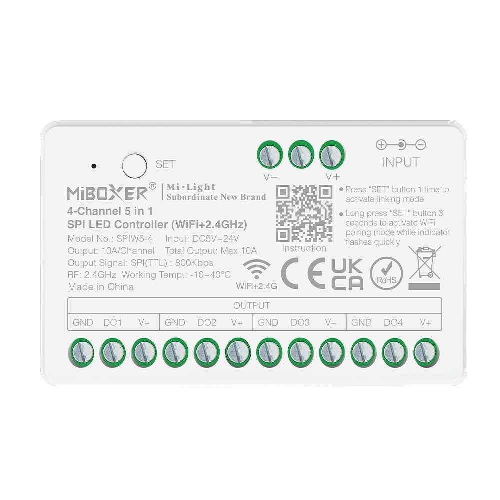 Sterownik LED Cyfrowy Wi-Fi Mi-Light SPIW5-4 4-kanały Sterownik LED Cyfrowy Wi-Fi Mi-Light SPIW5-4 4-kanały