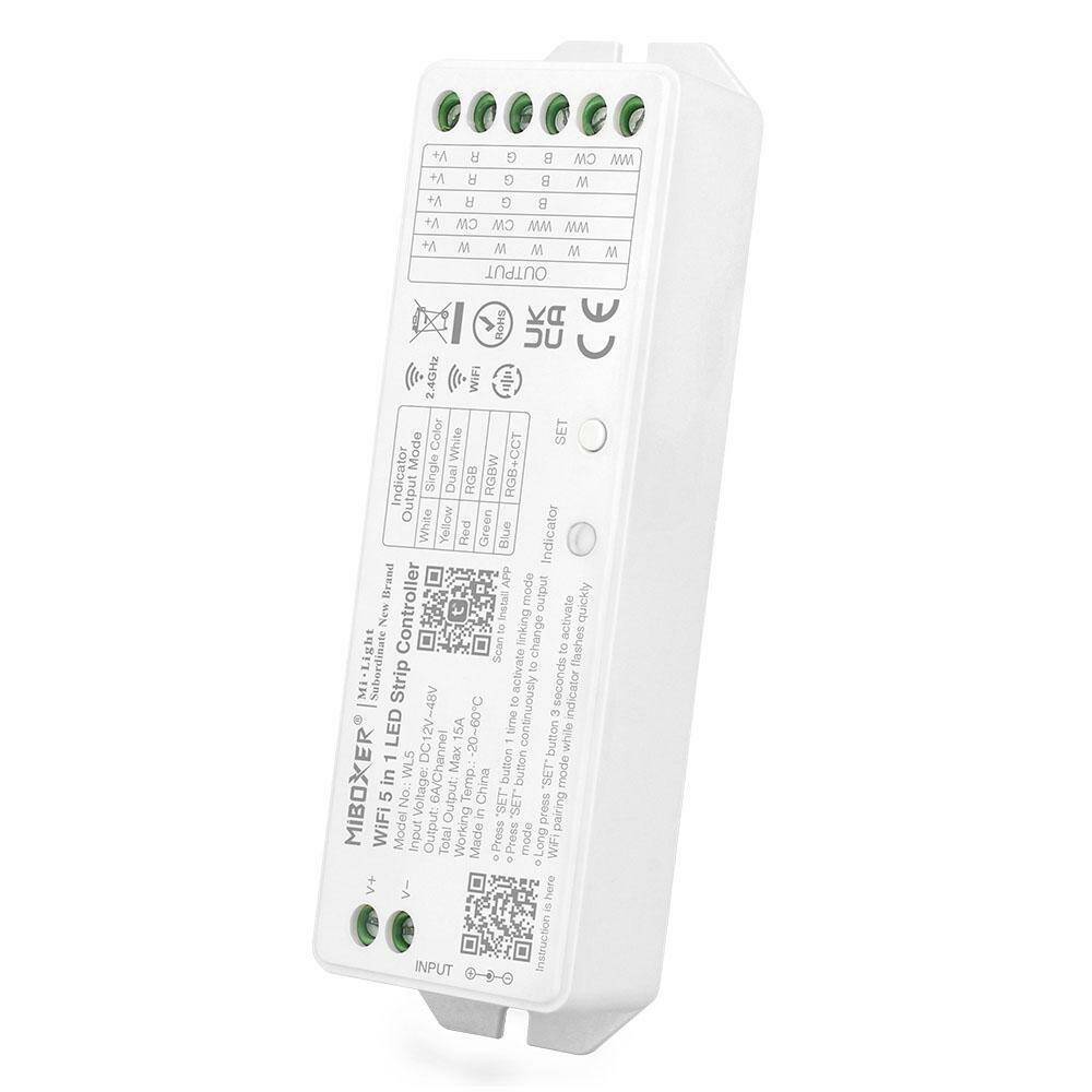 Sterownik LED Wi-Fi Mi-Light WL5 5w1 15A 12V-48V Sterownik LED Wi-Fi Mi-Light WL5 5w1 15A 12V-48V