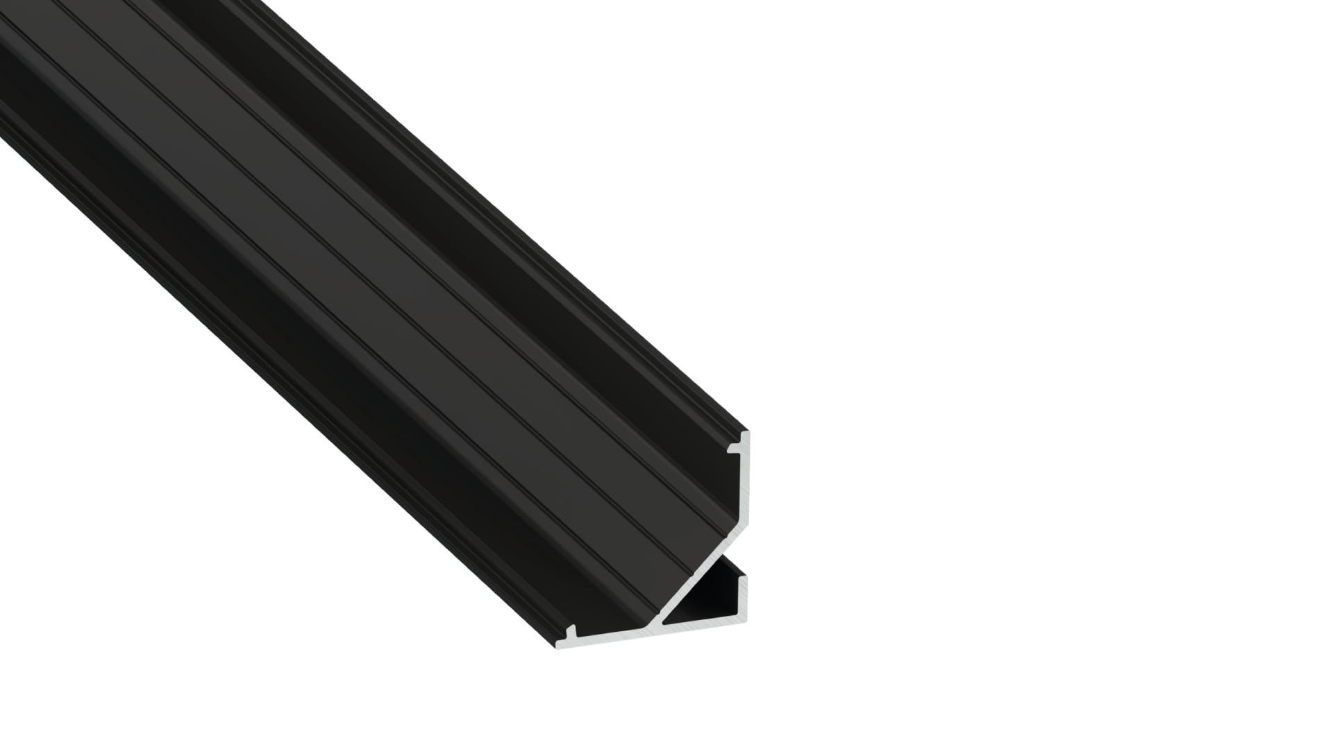 Profil LED kątowy Arre czarny 3m klosz mrożony