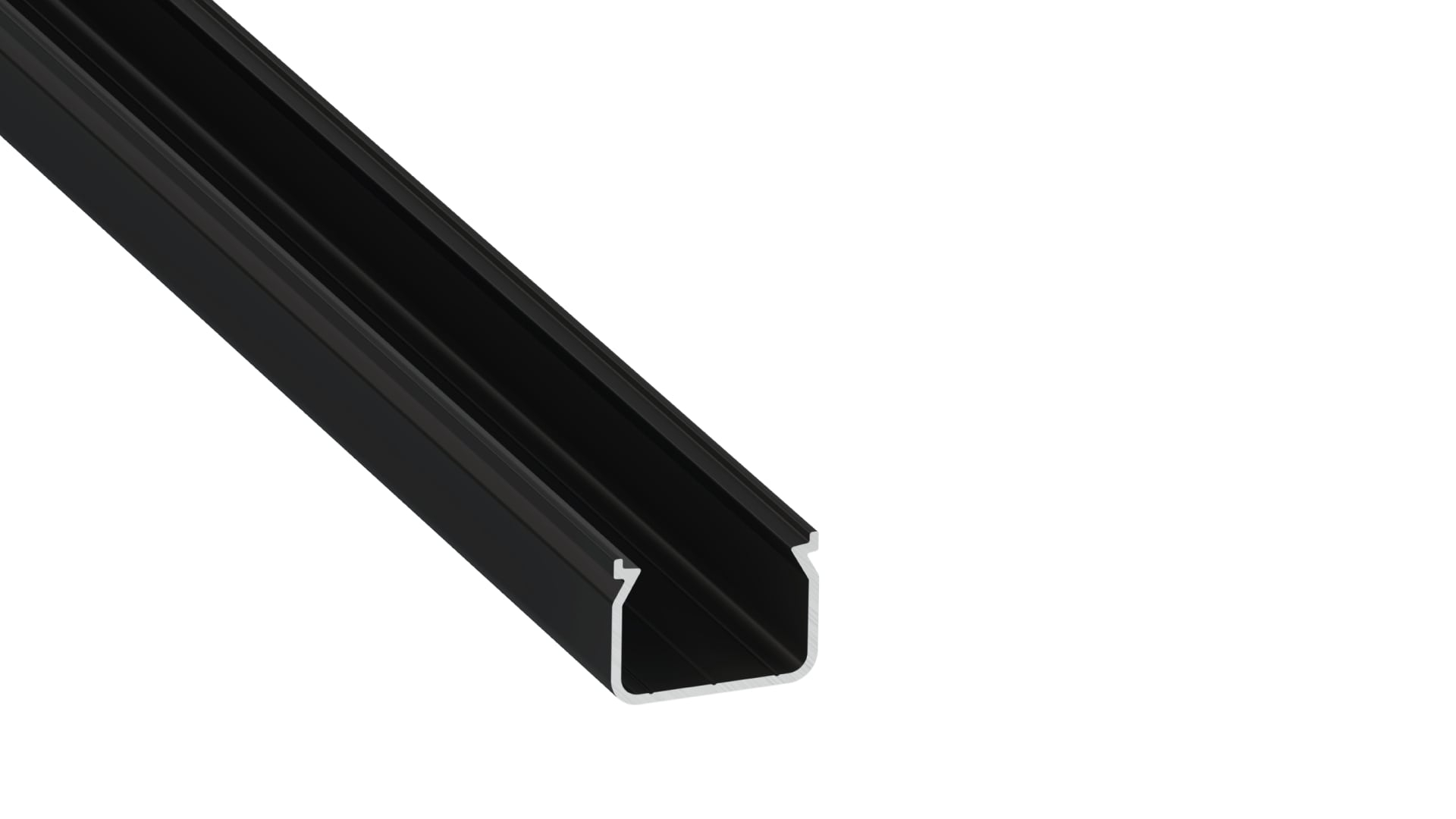 Profil LED natynkowy Hom czarny 3m klosz transparentny